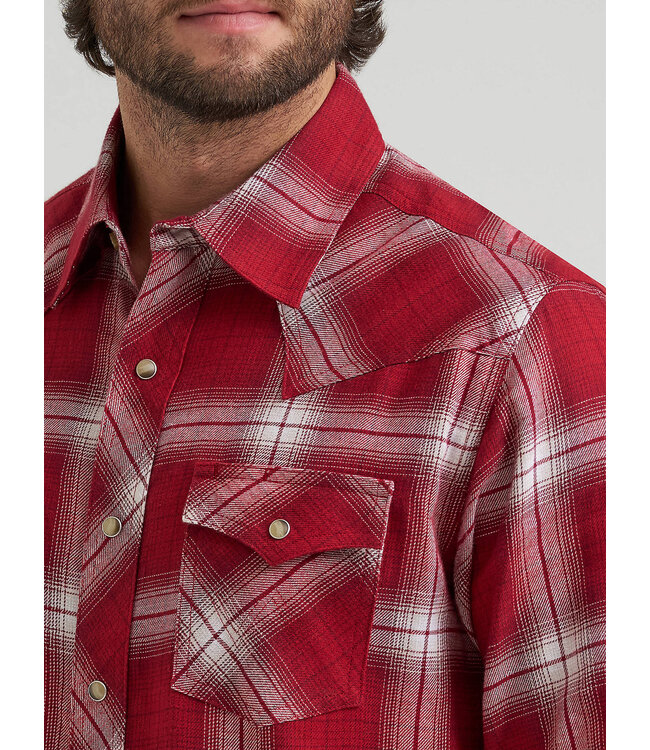 Wrangler Men's Retro Long-Sleeve Flannel Western Snap Plaid Shirt 112381934