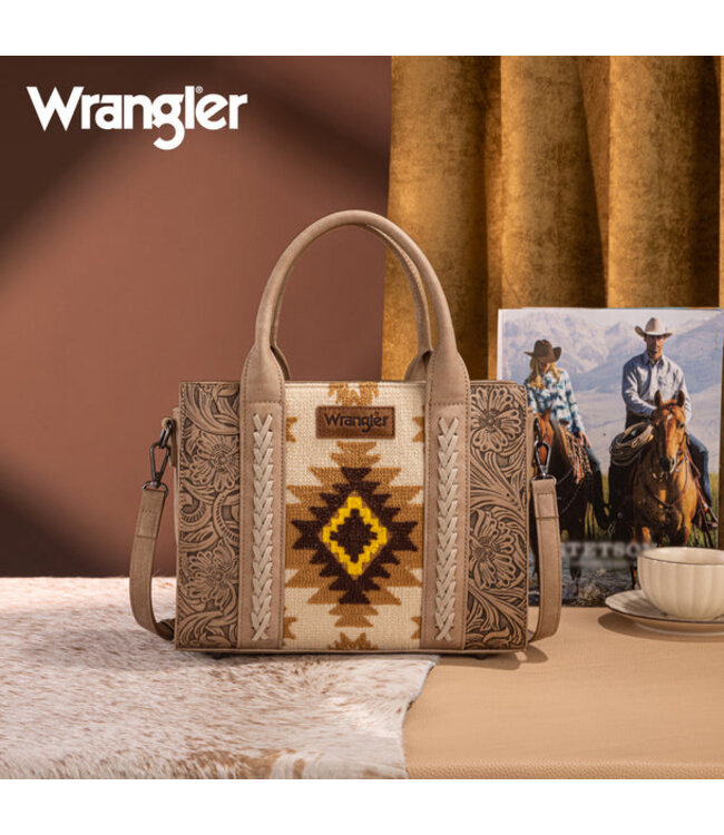 Wrangler Tooled Aztec Pattern Print Concealed Carry Tote/Crossbody WG226-8120