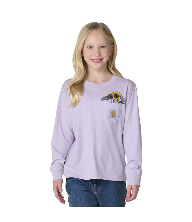 Carhartt Girl's Long-Sleeve Floral Pocket T-Shirt CA7238