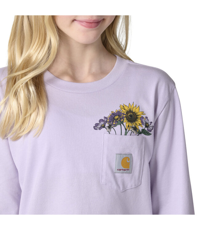 Carhartt Girl's Long-Sleeve Floral Pocket T-Shirt CA7238