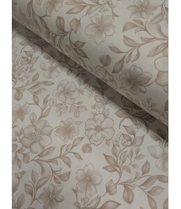 YD Tan Floral Double Brushed DTY 1