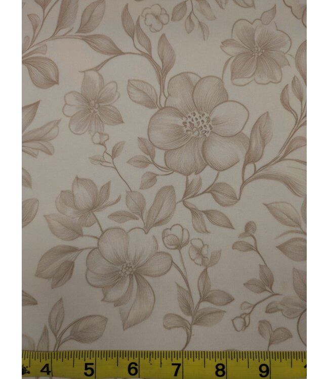YD Tan Floral Double Brushed DTY 1
