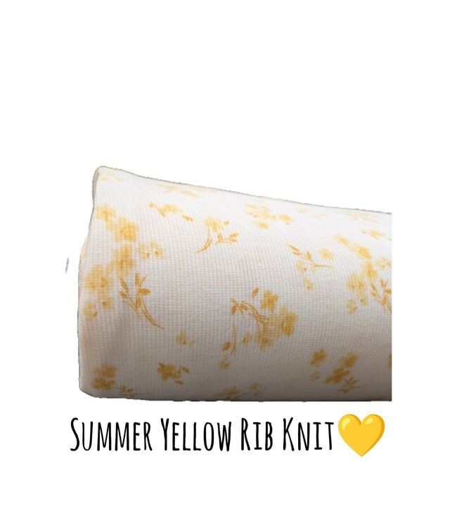 Mook Fabrics YD Summer Yellow Rib Knit 145431