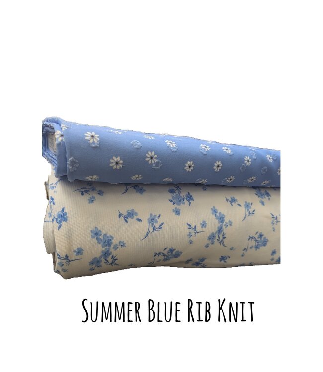 Mook Fabrics YD Summer Blue Rib Knit 145428