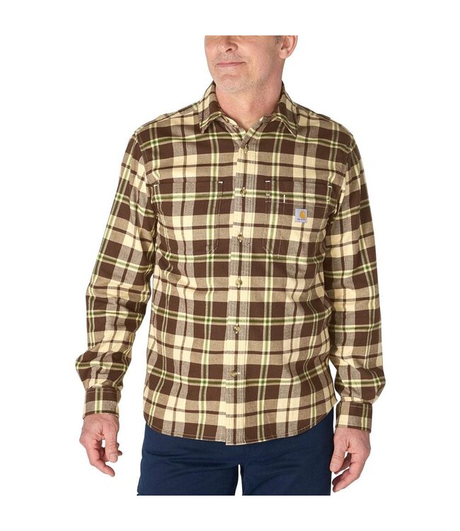 Carhartt Men's Rugged Flex Relaxed Fit Midweight Flannel Long-Sleeve Plaid Shirt 107010