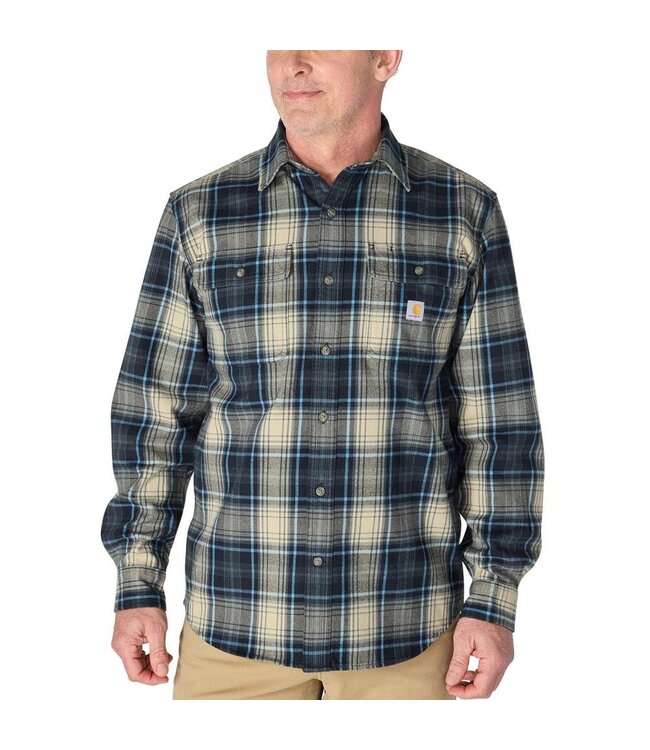Carhartt Men's Loose Fit Heavyweight Flannel Long-Sleeve Plaid Shirt 107013