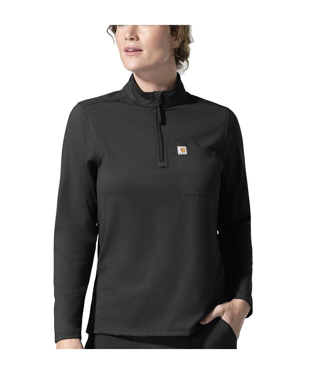 Carhartt Women's Force Cross-Flex Knit Long-Sleeve Quarter Zip Scrub Top C13390