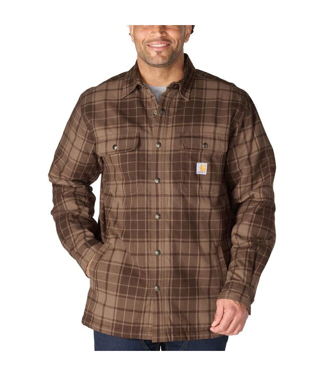 Carhartt Men's Relaxed Fit Flannel Sherpa-Lined Shirt Jac 107017