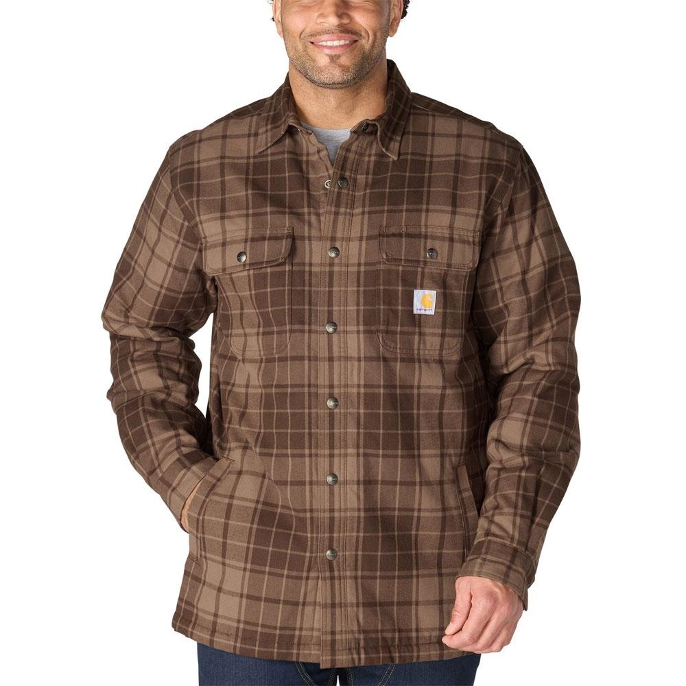 Carhartt Men's Relaxed Fit Flannel Sherpa-Lined Shirt Jac