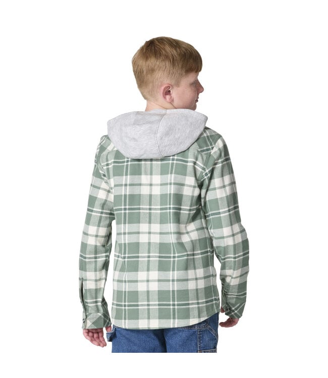 Carhartt Boy's Long-Sleeve Flannel Button-Front Hooded Shirt CE8218