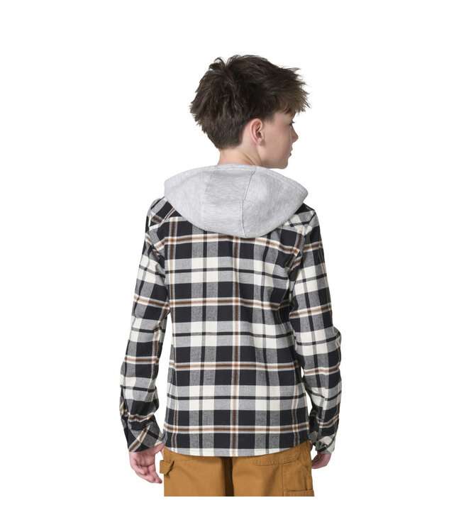 Carhartt Boy's Long-Sleeve Flannel Button-Front Hooded Shirt CE8218
