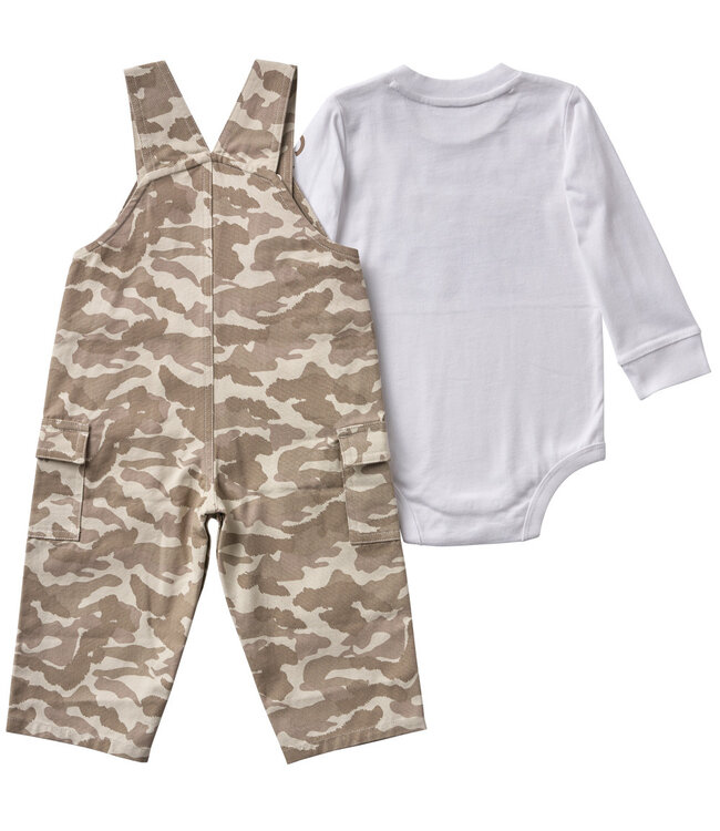 Carhartt Boy's Long-Sleeve Bodysuit and Camo Overall Set CG8143