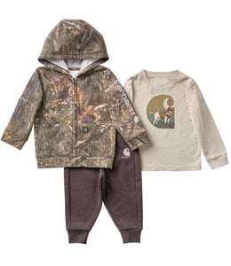 Carhartt Boy's Infant Long-Sleeve T-Shirt, Fleece Jacket, and Fleece Camo Pant Set CG8149