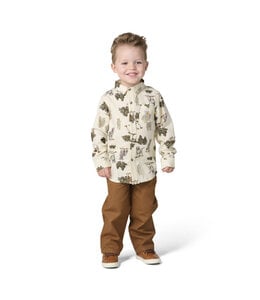 Carhartt Boy's Toddler Long-Sleeve Printed Flannel Shirt and Canvas Pant Set CG8152