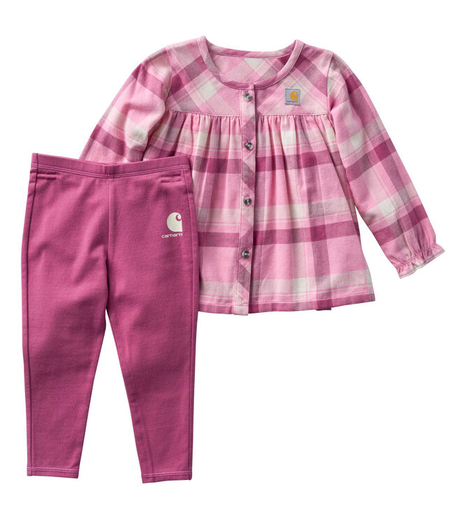 Carhartt Girl's Long-Sleeve Flannel Top and Legging Set CG9998