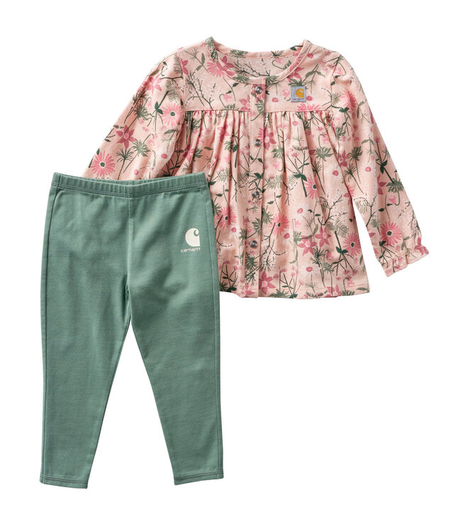 Carhartt Girl's Long-Sleeve Flannel Top and Legging Set CG9996
