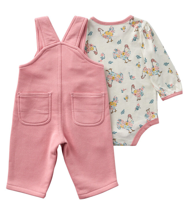 Carhartt Girl's Long-Sleeve Bodysuit and Fleece Overall Set CG9991