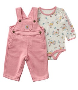 Carhartt Girl's Long-Sleeve Bodysuit and Fleece Overall Set CG9991