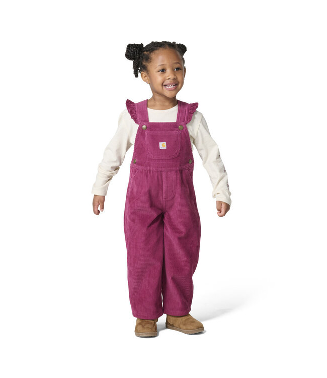 Carhartt Girl's Toddler Long-Sleeve T-Shirt and Ruffle Trim Corduroy Overall Set CG9993