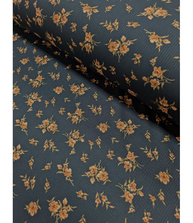 YD 578615-DT  Classic Rib Knit Print Dark Teal