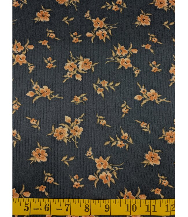 YD 578615-DT  Classic Rib Knit Print Dark Teal