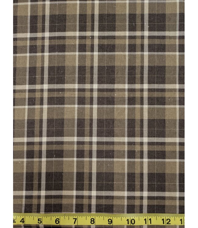 Magnolia Wholesale YD Rustic Plaid Brown  Cotton Linen