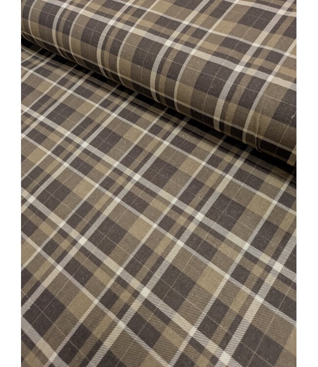 Magnolia Wholesale YD Rustic Plaid Brown  Cotton Linen