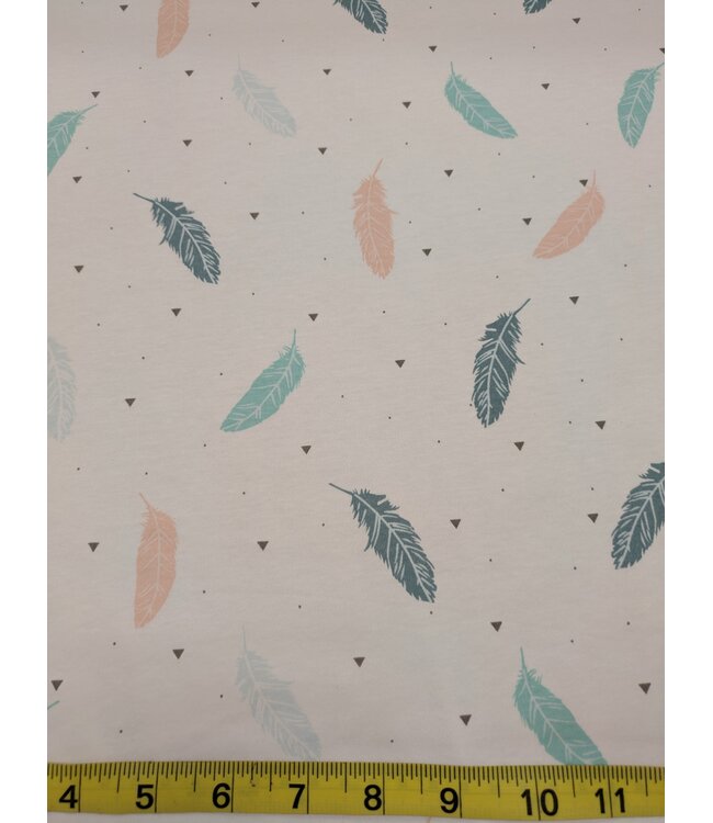 Mook Fabrics YD  100% Cotton  Interlock Feathers
