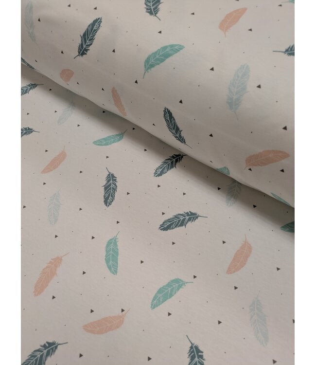 Mook Fabrics YD  100% Cotton  Interlock Feathers
