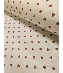 Mook Fabrics YD Brown Heart Cotton Pointelle