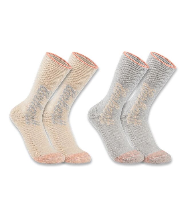 Carhartt Women's Midweight Cotton Tencel Fiber Blend Crew Sock 2-Pack SC2682W