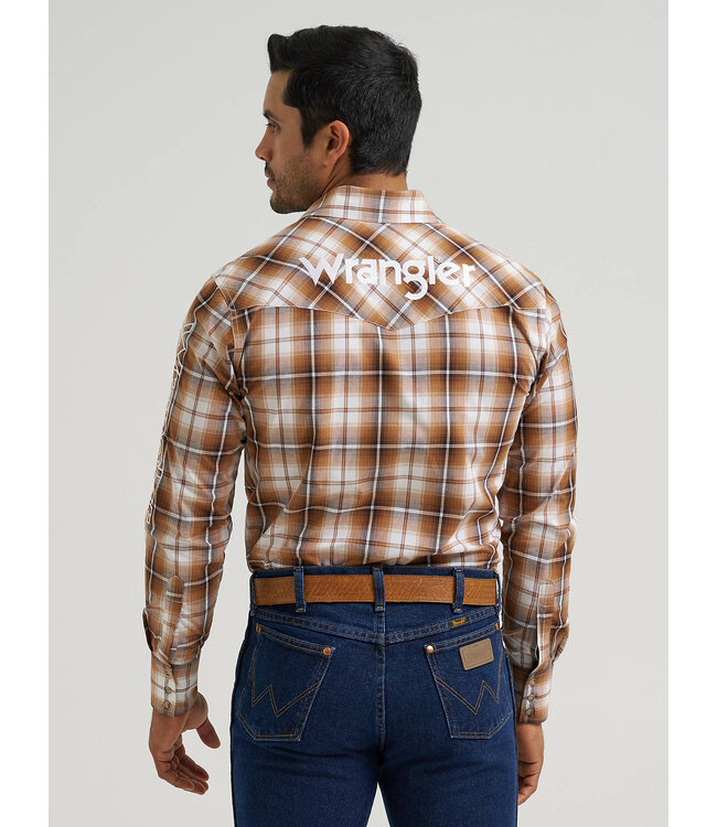 Wrangler Men's Logo Long-Sleeve Western Snap Shirt 112381988