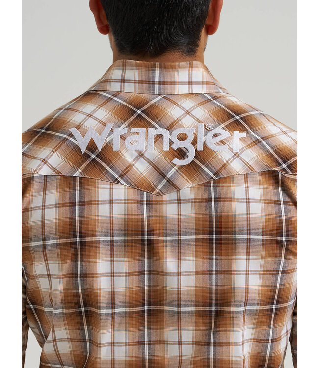Wrangler Men's Logo Long-Sleeve Western Snap Shirt 112381988