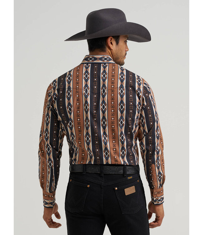 Wrangler Men's Checotah Long-Sleeve Western Snap Printed Shirt 112381991
