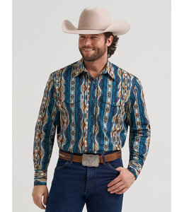 Wrangler Men's Checotah Long-Sleeve Western Snap Printed Shirt 112384297