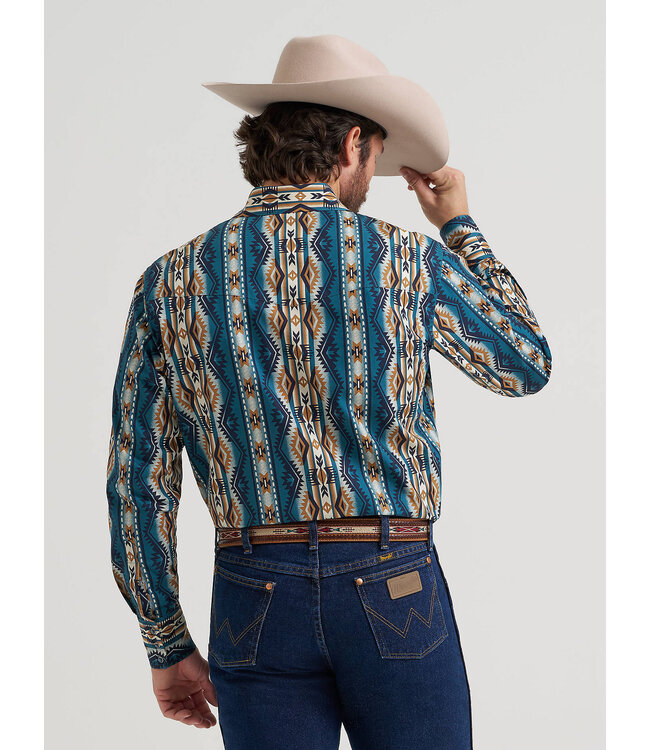Wrangler Men's Checotah Long-Sleeve Western Snap Printed Shirt 112384297