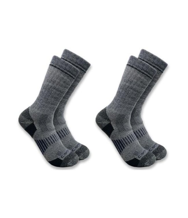 Carhartt Men's Midweight Synthetic-Wood Blend Boot Sock 2-Pack SB2072M