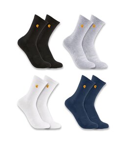 Carhartt Kid's Youth Midweight Embroidered Crew Sock 4-Pack SC2254J