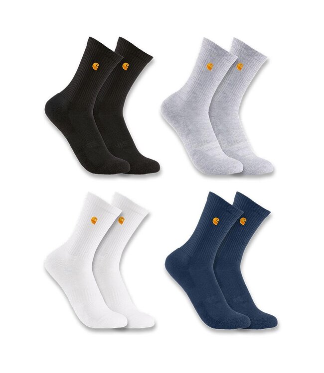 Carhartt Kid's Youth Midweight Embroidered Crew Sock 4-Pack SC2254J