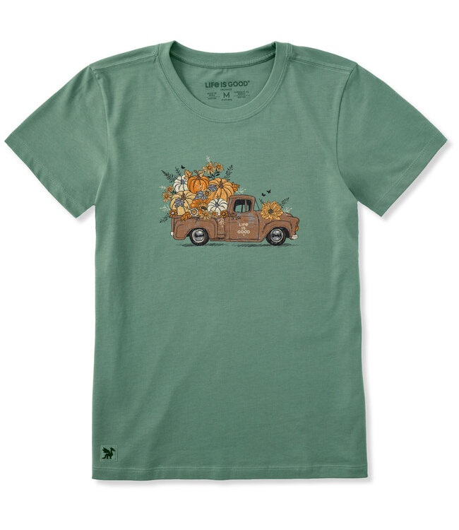 Life Is Good Women's Pumpkin Patch Pickup Short-Sleeve Crusher Tee