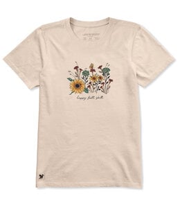 Life Is Good Women's Happy Fall Wildflowers Short-Sleeve Crusher Tee