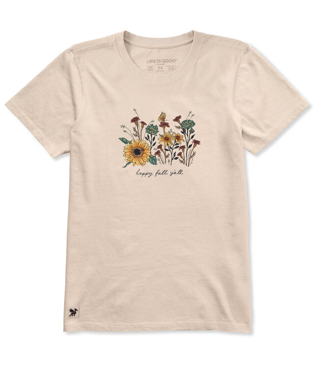 Life Is Good Women's Happy Fall Wildflowers Short-Sleeve Crusher Tee