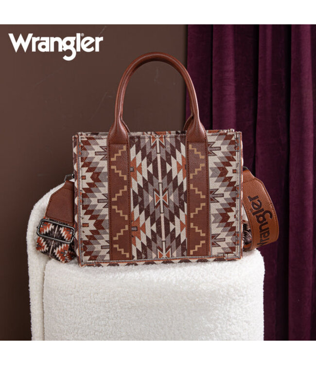Wrangler Southwestern Pattern Dual Sided Print Tote/Crossbody WG2213-8120S