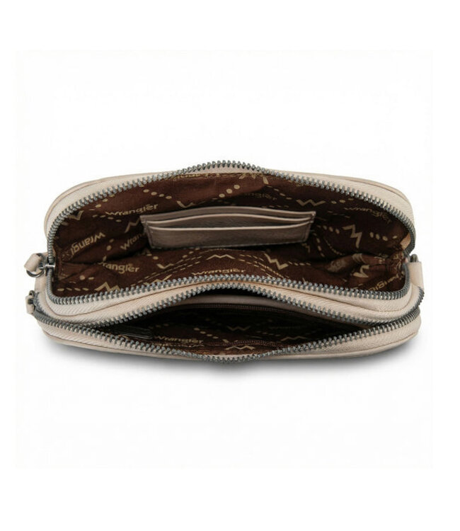 Wrangler Heart Shaped Chevron Stitch Crossbody Bag WG480-520