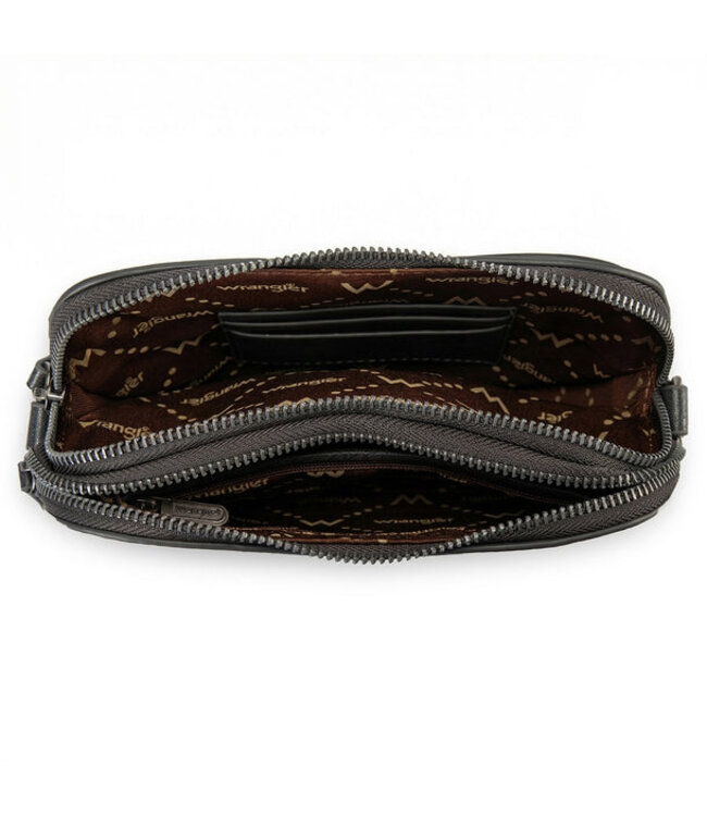 Wrangler Heart Shaped Chevron Stitch Crossbody Bag WG480-520
