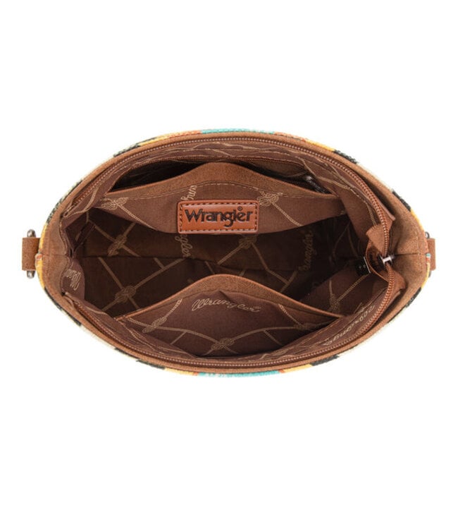 Wrangler Aztec Distressed Print Dual Sided Print Crossbody WG221-8360