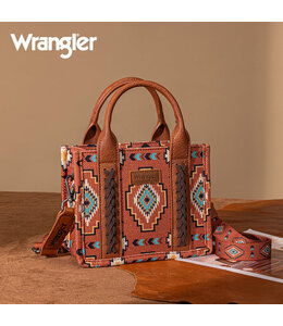Wrangler Aztec Print Braided Detail Tote Bag WG261-8866