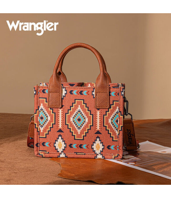 Wrangler Aztec Print Braided Detail Tote Bag WG261-8866