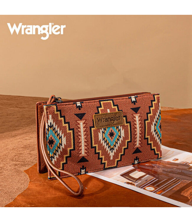 Wrangler Aztec Print Zip Around Wristlet/Wallet WG261-W075