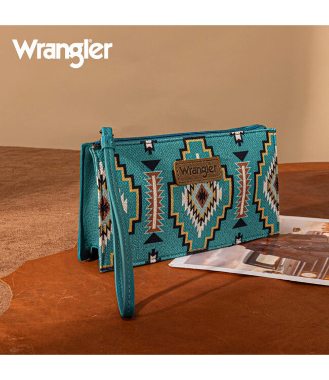 Wrangler Aztec Print Zip Around Wristlet/Wallet WG261-W075